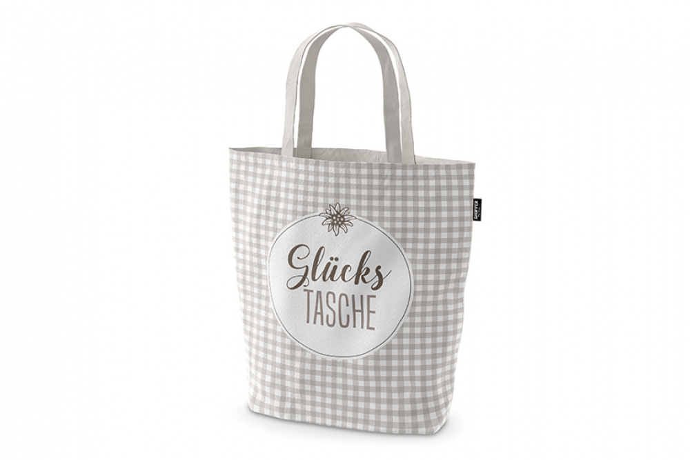 Bio Stoffwollbeutel/Shopper "Glückstasche" - Gipfelgruß